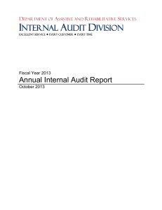 SUBJECT: Fiscal Year 2013 Annual Internal Audit Report