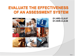 EVALUATE THE EFFECTIVENESS OF AN ASSESSMENT SYSTEM