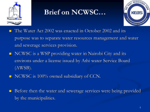 Nairobi Water Company interest in catchment protection