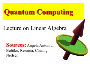 REVIEW OF LINEAR ALGEBRA FOR QUANTUM COMPUTING