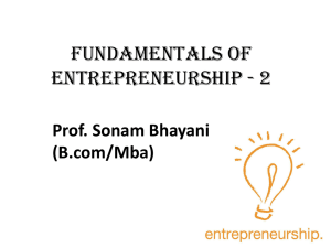 FUNDAMENTALS OF ENTREPRENEURSHIP