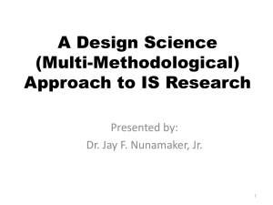 A Methodological Approach to IS Research