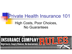 Private Insurance Primer for HCAN