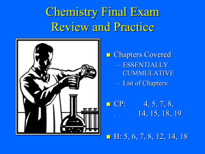 Chemistry Final Exam Review and Practice