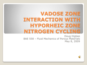 Vadose Zone Interaction with Hyporheic Zone Nitrogen Cycling.