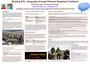 developing Physical Geography field experiences for the BSc