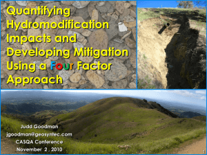 Quantifying Hydromodification Impacts and Developing Mitigation