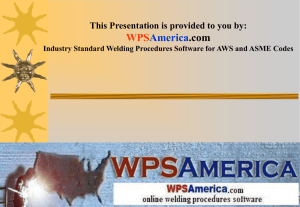 Welding Processes and Technology for