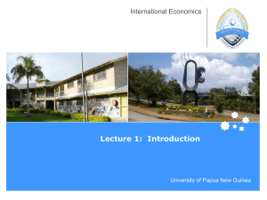 International Economics - Lecture 1 - Introduction