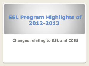 ESL Department Highlights of 2012-2013