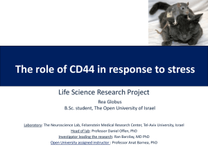 The role of CD44 in response to stress and suicidal behavior
