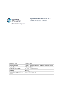 ICT Regulations - University of Worcester