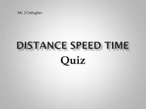 Distance Speed Time Quiz