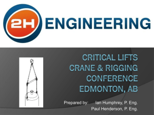 critical lifts - 2h Engineering