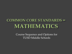 Common Core Mathematics Presentation