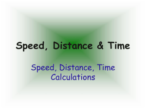 Calculating speed time and distance