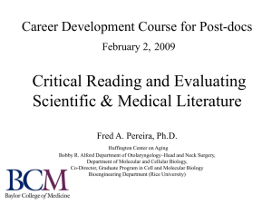 CMB Directors Course Term 1, 2006 Reading and Evaluating the