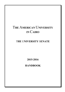 Resolution Passed: March 26, 2003 - The American University in Cairo