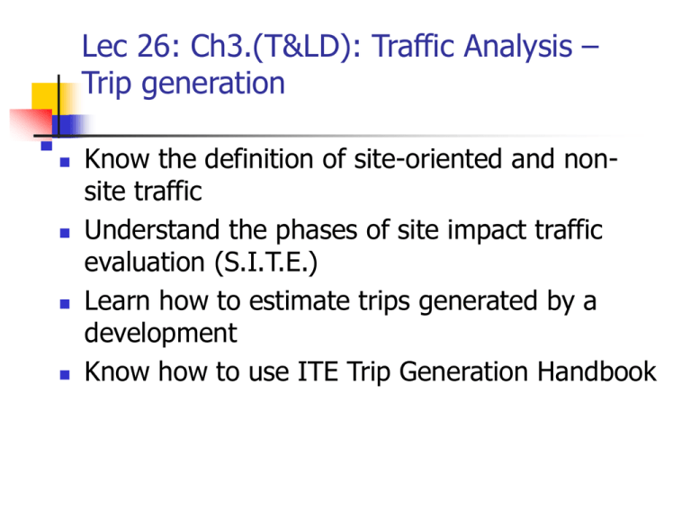 trip generation in traffic