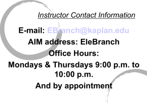 Instructor Contact Information