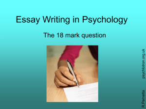 Essay Writing in Psychology