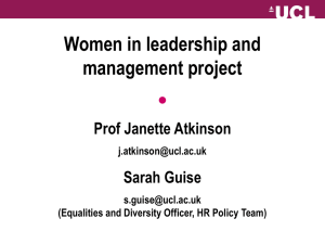Women in leadership and management project Prof Janette