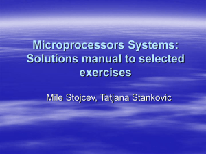 Microprocessors Systems: Solutions manual to selected exercises