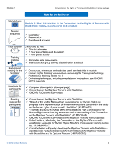 Training package on the Convention on the Rights of Persons with