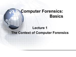 Computer Forensics: Basics - College of Science and Technology