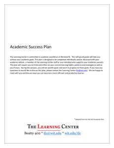 Academic Success Map - Wentworth Institute of Technology