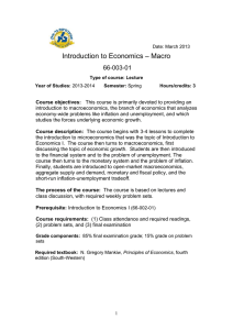 Introduction to Economics – Macro