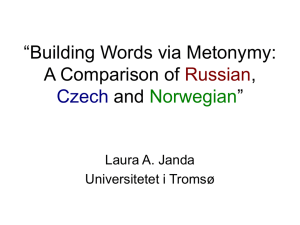 Word-Formation as Grammaticalized Metonymy: A Contrastive Study