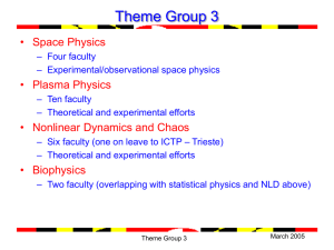 Theme Group 3 (Theory & Experiment)