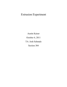 Extrusion Experiment Report