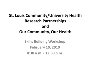 CUHRP Our Community, Our Health Skills Building Workshop