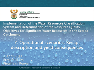 Operational scenarios: Recap, description and yield consequences