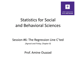 Slides for Session #6: Correlation, the regression line