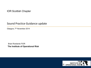 'IOR Sound Practice Guidance (SPG)' Brian Rowlands