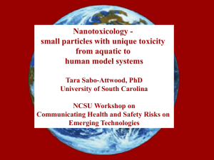 Tara Sabo-Attwood- Nanotoxicology: from Aquatic to Human Model