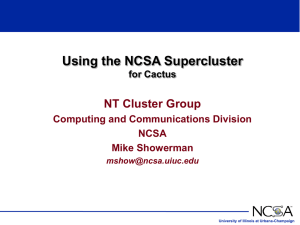 Supercomputing on NT: The Large Scale NT Cluster at NCSA