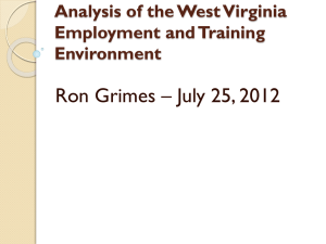 Analysis of the West Virginia Employment and Training Environment