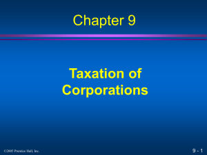 Chapter 9: Taxation of Corporations