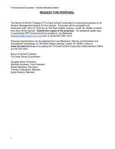 Tri-Creek School Corporation Student Information System RFP