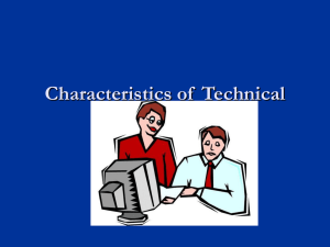 Characteristics of Technical Communication