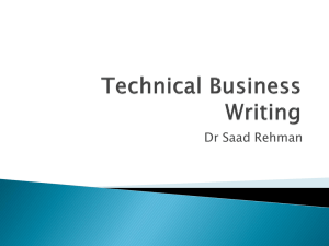 Technical Business Writing