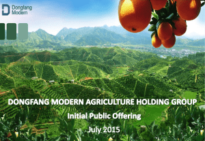 DFM IPO presentation - Dongfang Modern Agriculture Holding