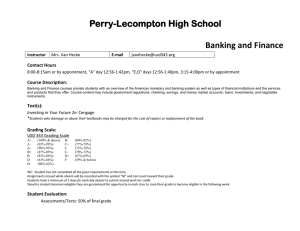 Banking and Finance Syllabus - Perry