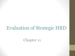 Evaluation of Strategic HRD