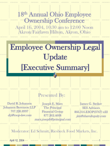 Employee Ownership Legal Update: Case Law, Regulatory and