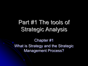 Part #1 The tools of Strategic Analysis